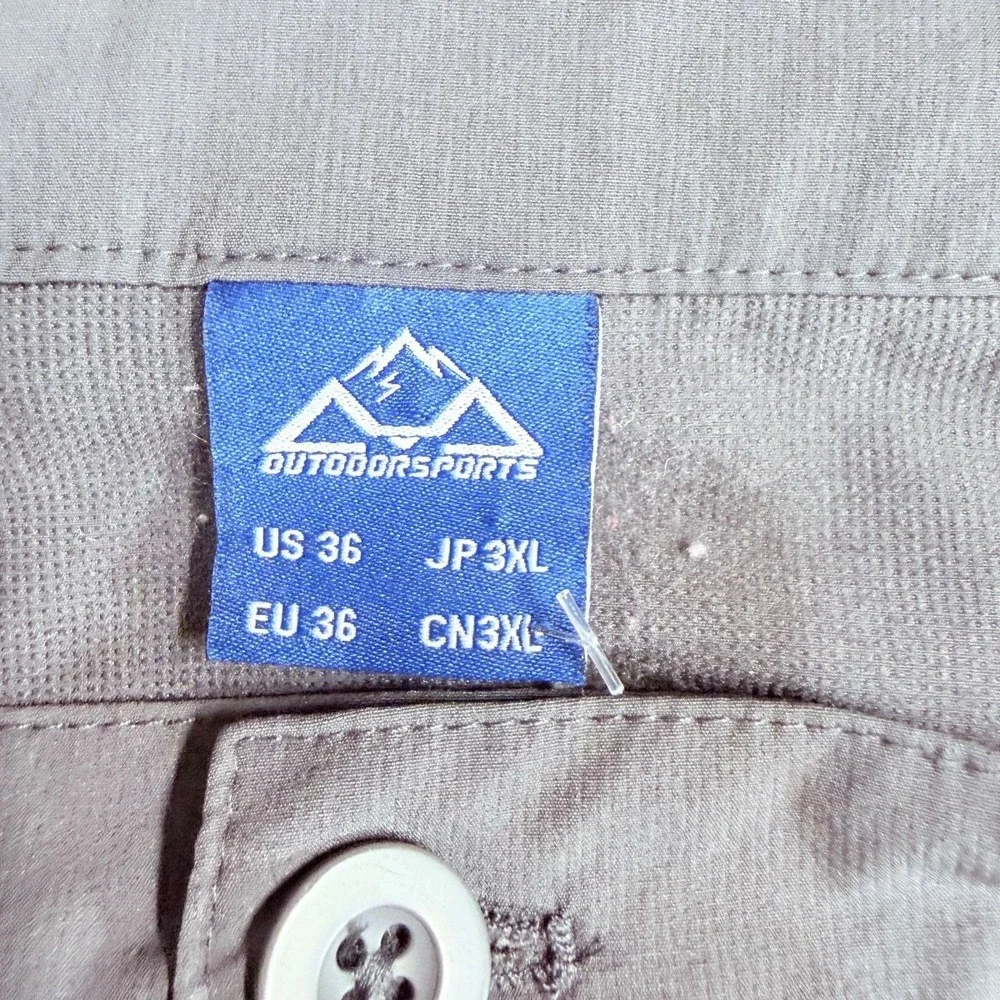 OutdoorSports Cargo Shorts Mens 36 Gray Cotton MultiPocket Casual Hiking Outdoor